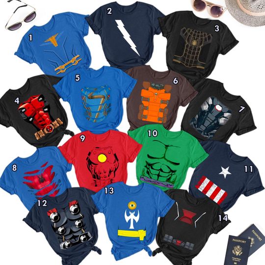 Discover Superhero Cosplay Matching Shirt, Super Hero Team Party Shirt, Halloween Costume For Family Group T Shirt, Birthday Group Matching Tee