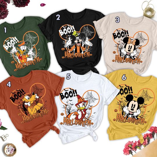 Discover Custom Mouse and Friend Halloween Matching Shirt, Halloween Party Family Tee, Mouse Movie Fall Trip Shirt, Cute Boo Halloween Shirt