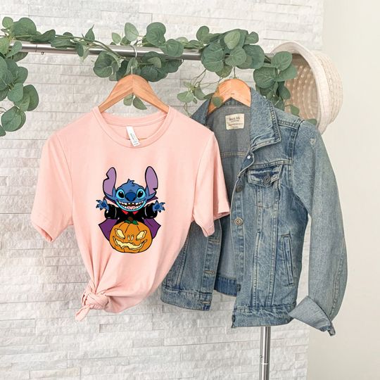 Discover Stitch Halloween Shirt, Disney Halloween Shirt, Disney Trick or Treat, Disney Pumpkin Shirt, Disney Halloween Party, Halloween Family Shirt