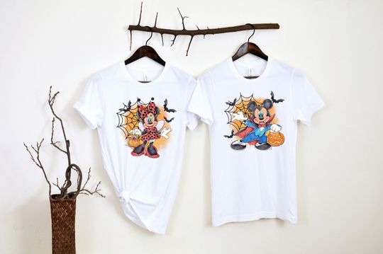 Discover Halloween Mickey and Minnie Shirt, Disney Characters Halloween shirts, Mickey Halloween Shirt, Disney Halloween Family match, Halloween Tee