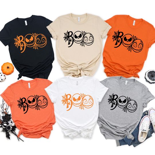 Discover Boo Jack Skellington and Sally Halloween Shirt - The Nightmare Before Christmas - Jack & Sally Halloween Couple Shirt - Halloween Gift