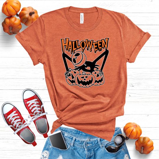 Discover The King of Halloween Jack Skellington Shirt , The Pumpkin King Design Tee , Halloween Design Printed Shirt , Halloween Family Shirt