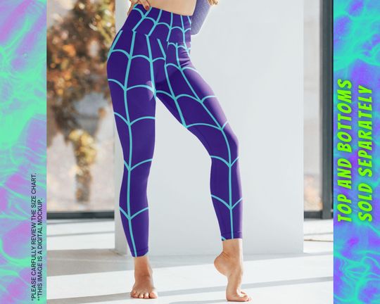 Discover Womens Yoga Leggings SPIDER GWEN Spidergwen tights for adults, superhero costume, womens spider costume, Spider Gwen top for women, bottoms
