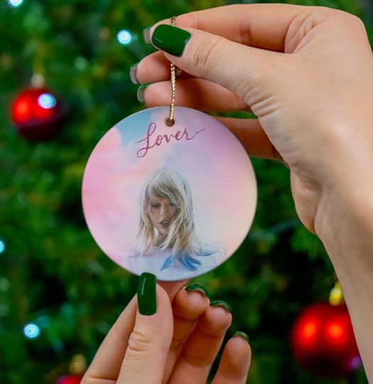 Discover Lover Ceramic Ornament, TS Ornament, Swift Christmas Ornament, Fun Holiday Gift, Gifts for swiftiee, Friend Gift, Taylor Ornament