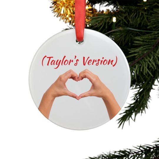 Discover Taylo version Heart Hands Acrylic Christmas Ornament with Ribbon