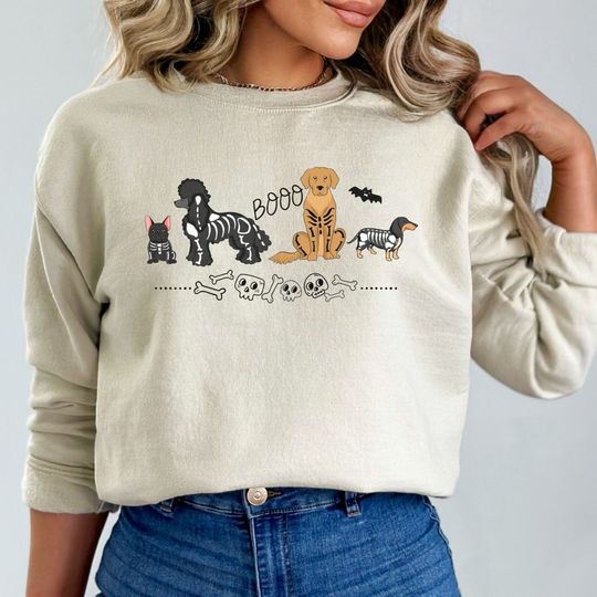 Discover Halloween Dog Sweatshirt Spooky Dog Lover Shirt Halloween Animal Lover Sweatshirt