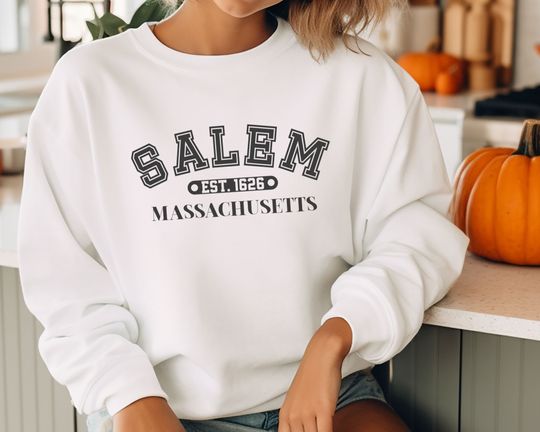Salem Sweatshirt,  Halloween Witch Sweatshirt, Cute Halloween Vibes Sweatshirt