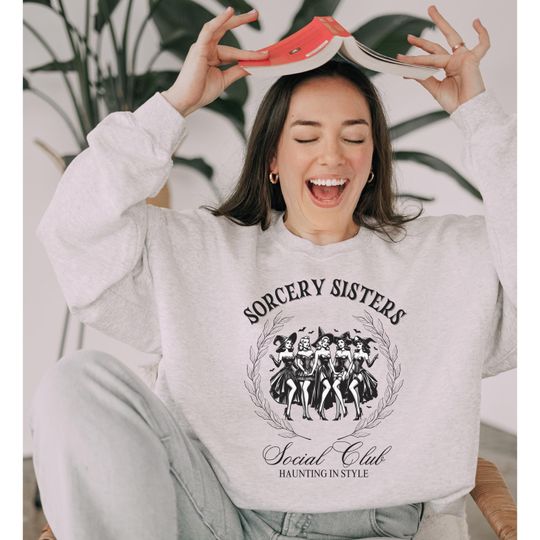 Witch Sweatshirt, Halloween Sorority, Vintage Style witches sweater, Sorority Sweatshirt