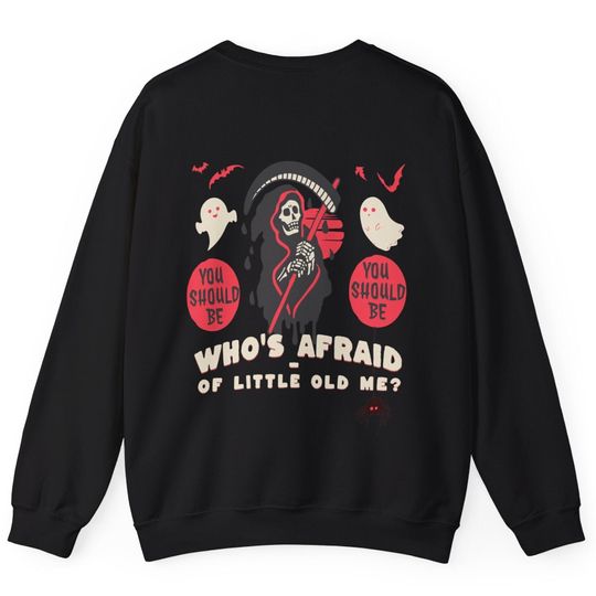 Discover Taylor Halloween Sweatshirt Cute Grim Reaper Who's Afraid of Me TTPD for a taylor