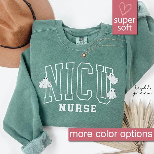 Discover Comfort Colors NICU Halloween Sweatshirt, Halloween NICU Nurse Halloween Sweatshirts
