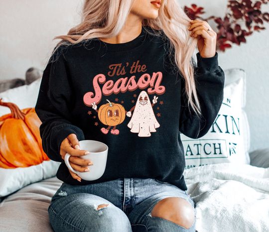 Discover Halloween Sweatshirt, Fall Clothing, Tis The Season Pumpkin Ghost Sweatshirt
