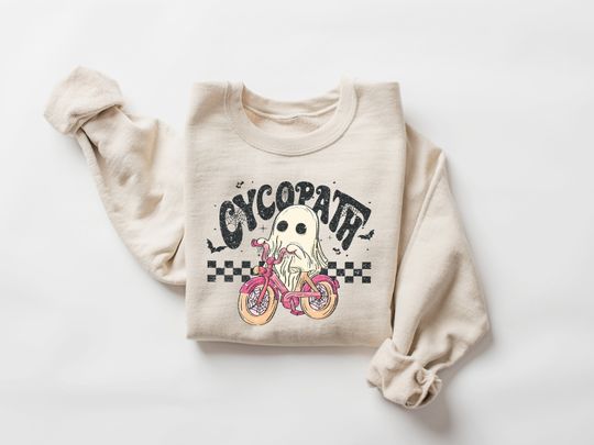Discover Cycopath Sweatshirt, Retro Halloween Sweatshirt, Cute Halloween Sweatshirt