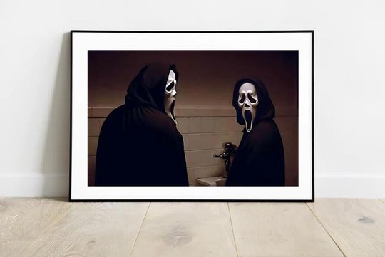 Scream Movie Poster Toilet Scene Funny Bathroom Wall Art  Poster Print Horror Movie Wall Decor Gift  Funny Wall Art-873