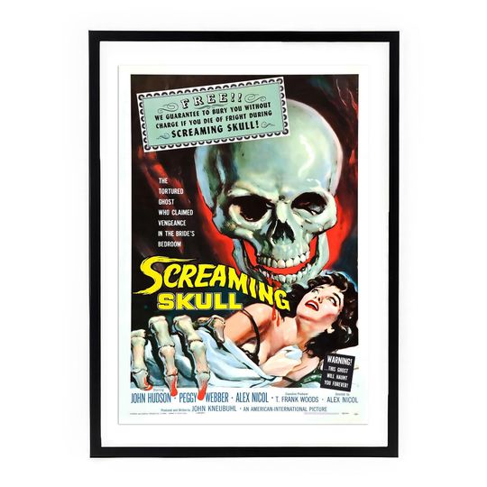 Discover Vintage "Screaming Skull" Movie Poster | Retro Horror Movie Art | Classic 1958 Film Print | Perfect for Horror Lovers & Collectors