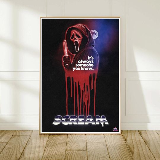 Discover Scream--Movie Poster , High quality Canvas Prints, Wall Art,  Home Decor, Art Poster For Gift Unframed