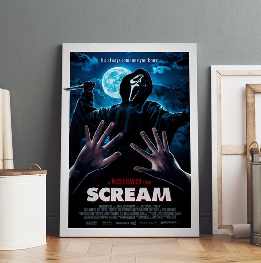 Scream Poster | Classic Movie Wall Art | Rolled Canvas Print | Movie Room Gift