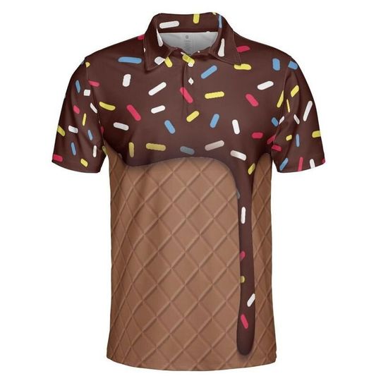 Discover Chocolate Ice Cream And Cone Polo Shirt