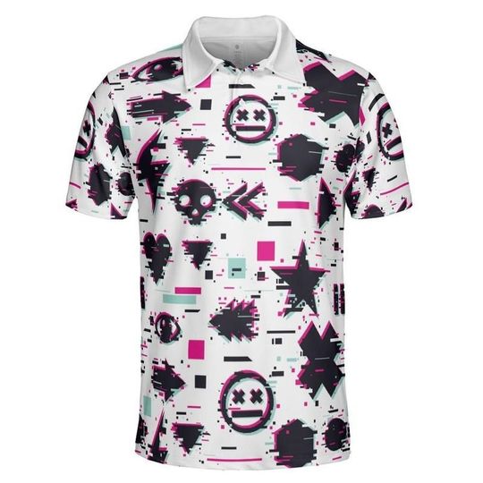 Discover Digital Glitch Polo Shirt
