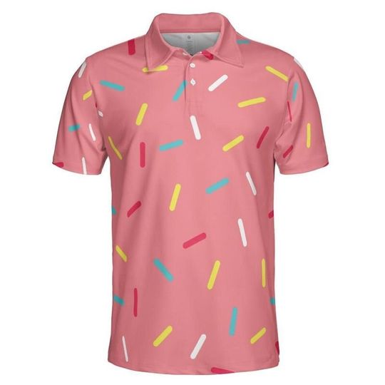 Discover Pink Donut Sprinkles Polo Shirt