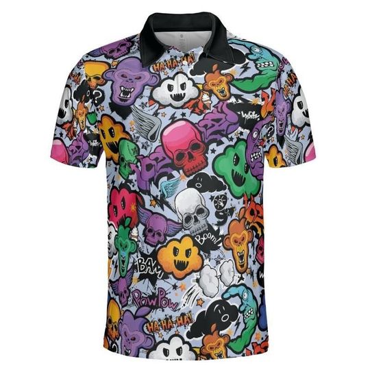 Discover Spooky Graffiti Polo Shirt