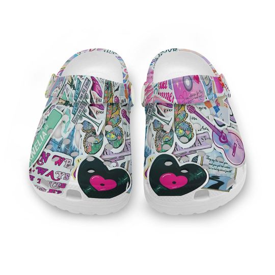 Discover Little swiftiee!! Little Kid/Toddler Taylor taylor version The Eras Concert Tour LOVER Sticker Fun Clogs Shoes Sandals