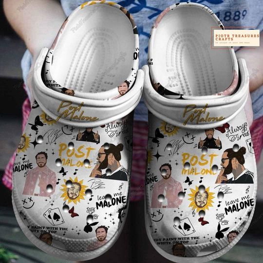 Post Malone Clogs, Posty Rapper Men Sandals, Malone Country Concert Shoes, Post Western Men Sandals, Concert 2024 Men Shoes