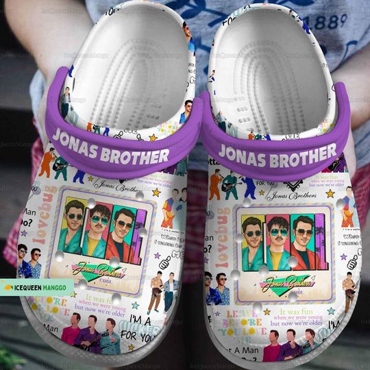 Jonas Brothers Band Clogs, Jonas Brothers Tour Sandals, I Love Hot Dad Shoes, Joe Jonas Concert Women Sandals, Jonas Gift For Fan