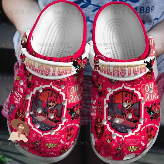 Hazbin Hotel Shoes, Alastor Hazbin Sandals, Hazbin Hotel Gift, Hazbin Hotel Alastor Shoes, Alastor Hazbin Gift, Halloween Gift