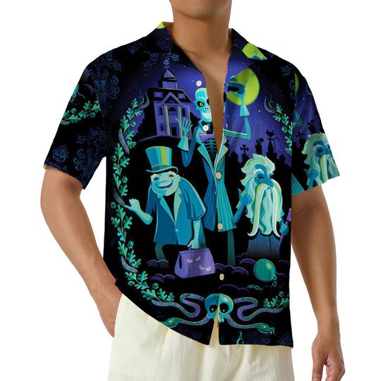 Discover Haunted Mansion Button Up Shirt, Foolish Mortal Hawaiian Shirt, Disney Halloween Hawaii Shirt, Mickeys Not So Scary Halloween Party Gift