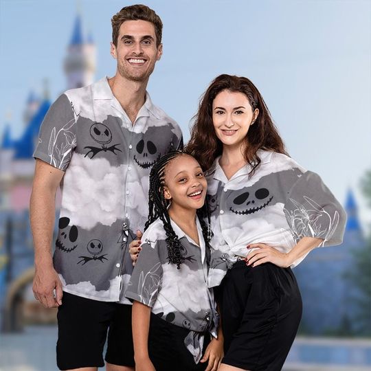 Jack Skellington Hawaiian 3D Shirt, Animated Movie Character 3D Shirt, The Nightmare Before Christmas Character Halloween Hawaiian 3D Tee