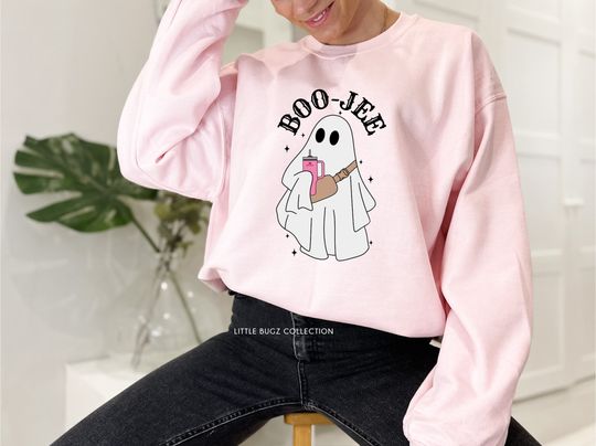 BOOjee ghost sweatshirt, funny ghost sweatshirt, Halloween ghost sweatshirt