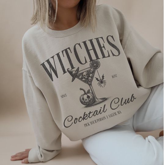 Discover Witches Cocktail Club Sweatshirt Apothecary Jars Witch  Salem Witch   Sweatshirt