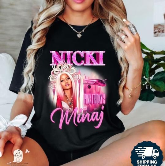 Nicki Minaj Pink Shirt, Nicki Minaj Tour 2024 Shirt, Retro Nicki Minaj Design Shirt, Nicki Minaj Gift, Rapper Homage Graphic Shirt