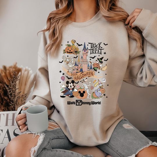 Discover Walt Disney World Halloween Sweatshirt, Mickey And Friends Sweatshirt