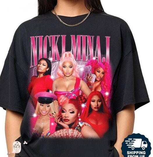 Retro Nicki Minaj Graphic Shirt, Nicki Minaj Tour 2024 Shirt, Nicki Minaj Design Shirt, Nicki Minaj Gift, Rapper Homage Graphic Shirt