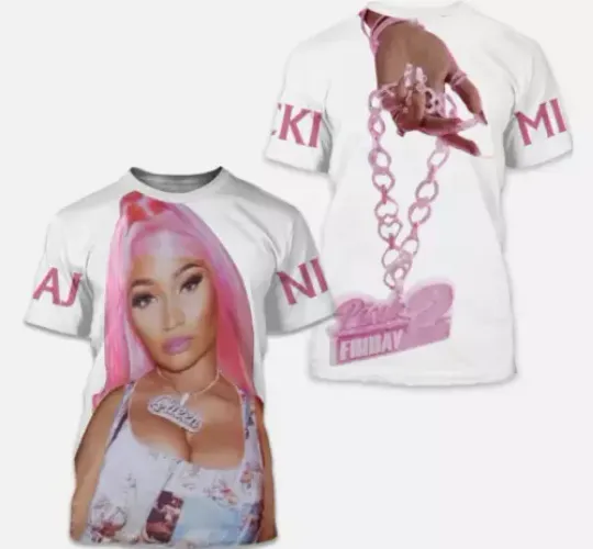 Nicki Minaj Graphic Pink 3D Shirt All Over Printed All Sizes