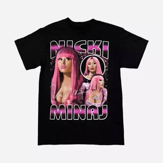 Nicki Minaj Collage Men T-shirt Black Unisex All Size