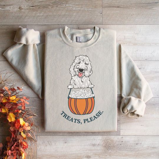 Discover Golden Doodle Halloween Sweatshirt | Treats Please