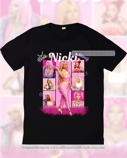 Nicki Minaj Shirt | Nicki Minaj Unisex Graphic Tee | Nicki Minaj Pink Grid Concert Tour T-shirt | Iconic Rapper Merch | Trendy Fan Apparel