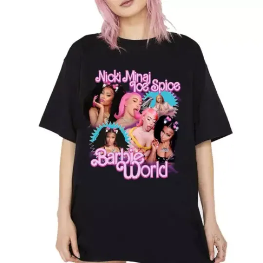 Nicki Minaj And Ice Spice Barbie World Gift For Fan T-Shirt All Sizes
