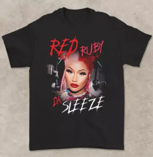 Nicki Minaj Red Ruby Da Sleeze Black Men T Shirt Gift Fan