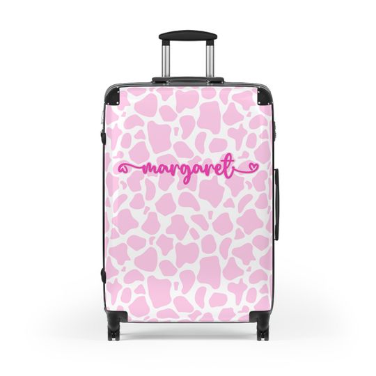 Custom Cow Print Suitcase, Cow Print Luggage, Travel Bag