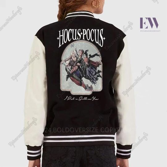 Hocus Pocus Baseball Jacket, I Smell Children Jacket, Sanderson Sister Jacket, A Bunch Of Hocus Pocus Jacket, Halloween Racing Jacket