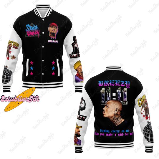Chris Brown Baseball Jacket, Chris Brown Jacket, Custom Chris Brown Jacket, Chris Brown 11:11 Tour 2024 Jacket, Chris Brown Fan Gift