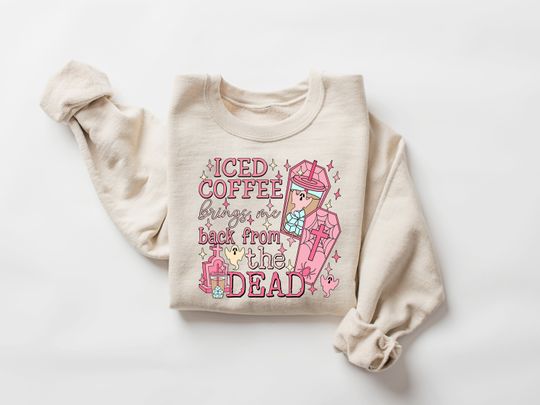 Discover Iced Coffee Cups Sweatshirt, Coffee Cups Sweatshirt, Skull Coffee Cup Sweatshirt