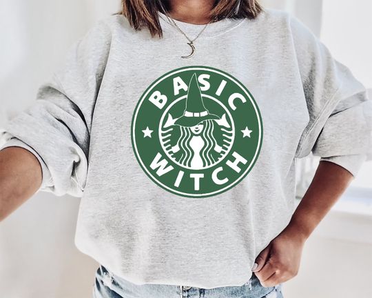 Discover Basic Witch Sweatshirt, Funny Halloween Sweatshirt, Women's Halloween Sweater