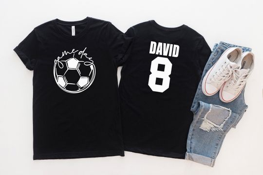 Discover Custom Soccer T-Shirt, Game day Soccer Shirt, Game Day Soccer Ball, game day vibes Tee, Mom shirt, Soccer Shirt, Soccer Team Shirt