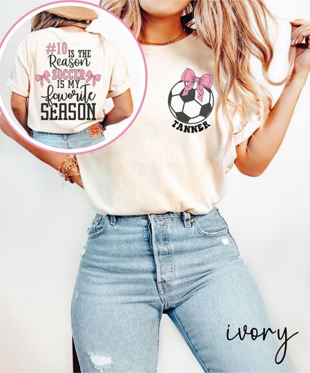 Discover Custom Soccer Mom Shirt Comfort Colors, Soccer Girlfriend Shirt, Soccer Is My Favorite Season Tee, Personalized Soccer Number Tshirt