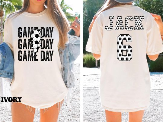 Discover Comfort Colors Customized Soccer Shirt, Your Name Soccer, Personalized Soccer Shirt, Game Day Gift, Soccer Season Shirt, Soccer Mom Shirt