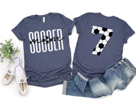 Discover Soccer Mom Shirt, Custom Soccer Shirt with Number, Soccer Mom Tee, Women's Soccer Shirt, Gift for Soccer Mom, Game Day Shirt, Personalized